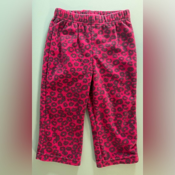 Pink & Grey Cheetah Straight Cut pants, Baby Girl 18months, baby warm pants - Picture 1 of 4